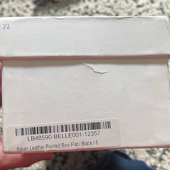 Quince Black Italian Leather Pointed Bow Flats - Picture 2 of 4